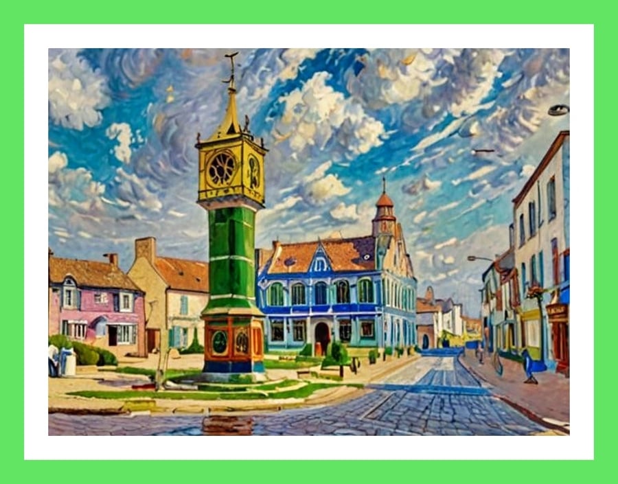 Downham Market Square A5 Greeting Card 