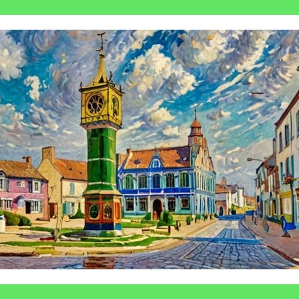 Downham Market Square A5 Greeting Card 