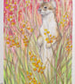 Little Weasel, small animal drawing, letterbox art gift, original art - Image 5