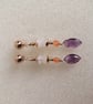Dangle earrings, moonstone, carnelian and amethyst  - Image 7