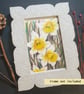 Yellow and white daffodils original drawing, small floral artwork, art - Image 5
