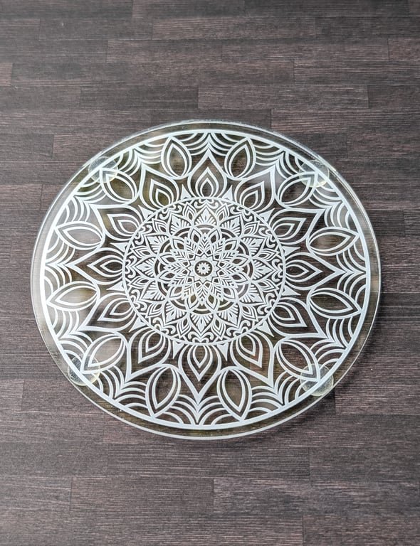 Handmade Mandala Coaster - Laser Engraved Drink Mat - Boho Home Decor Gift - Set