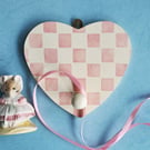 Heart Peg with Checkerboard