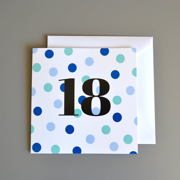 18th Birthday Card for Him - 18 - Eighteen - Eighteenth Birthday Card