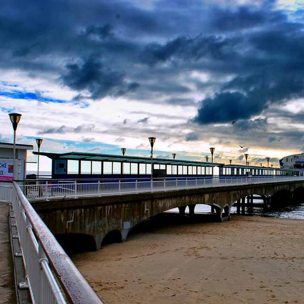 Bournemouth Pier And Beach Dorset England UK 18"X12" Print