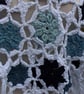 White and blue colours warm and cosy cotton crochet shawl - design A447 - Image 4