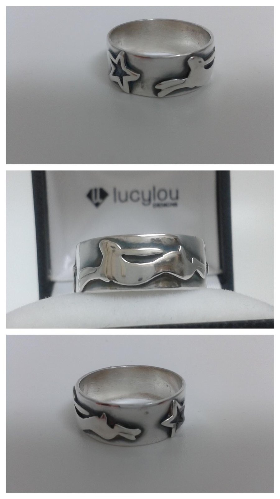 Chunky leaping hare ring