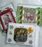 Set of 3 (Three) Beautiful Hand-Crafted Christmas Decoupage Greeting Cards (e)