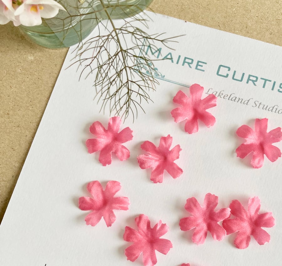 Hand Crafted Silk Satin Dianthus 2.5cm