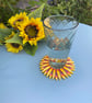Handmade Sunflower clay coaster, colourful floral home decor - Image 4