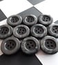 23mm 36L Mid Grey Polyester broad rim classic Buttons, Italian made x 5