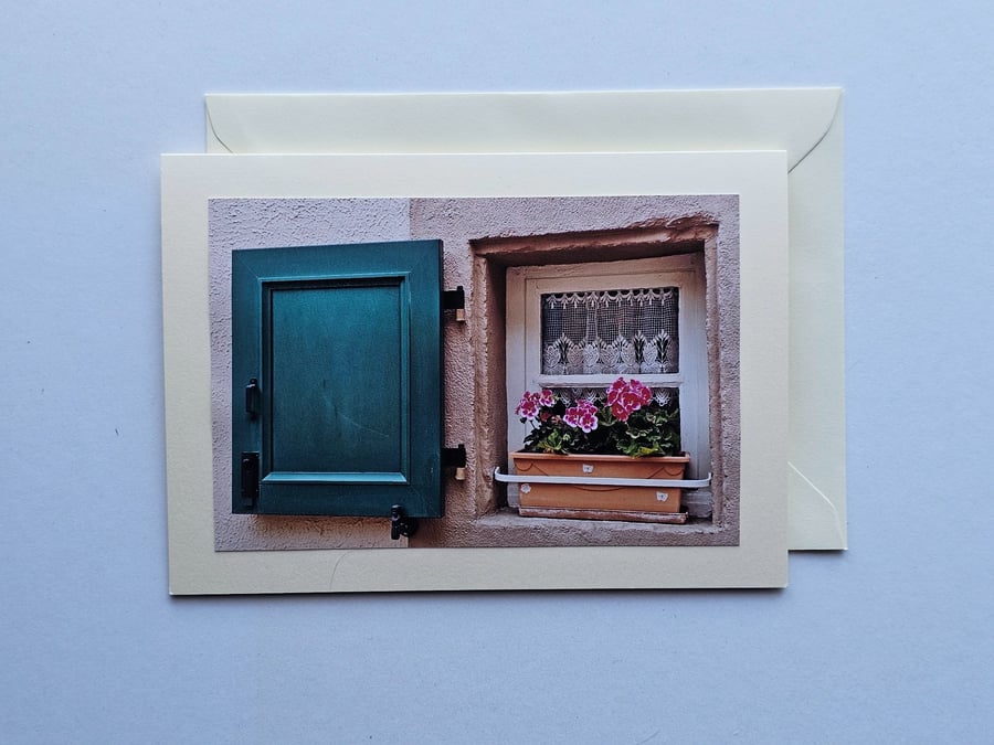 Pretty Little Window Large  Blank Photographic Card Size 7" x 5" 