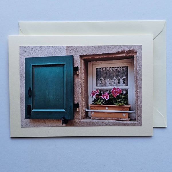 Pretty Little Window Large  Blank Photographic Card Size 7" x 5" 