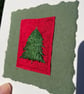 Christmas tree, hand embroidered keepsake card, recycled card  - Image 2