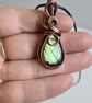 Green Labradorite & Copper Pendant Necklace Gift Crystal Jewellery Jewelry  - Image 4