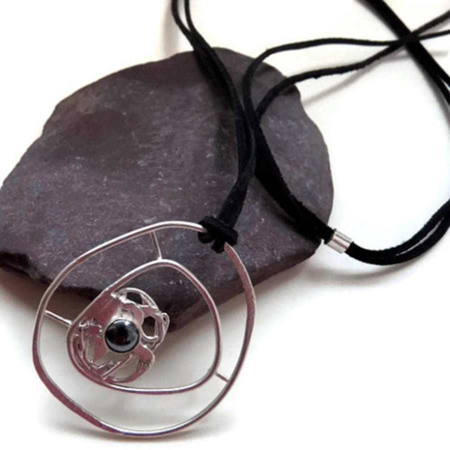 Sterling Silver Pendant with Hematite