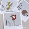 christmas cards - pack of 3 'british wildlife'