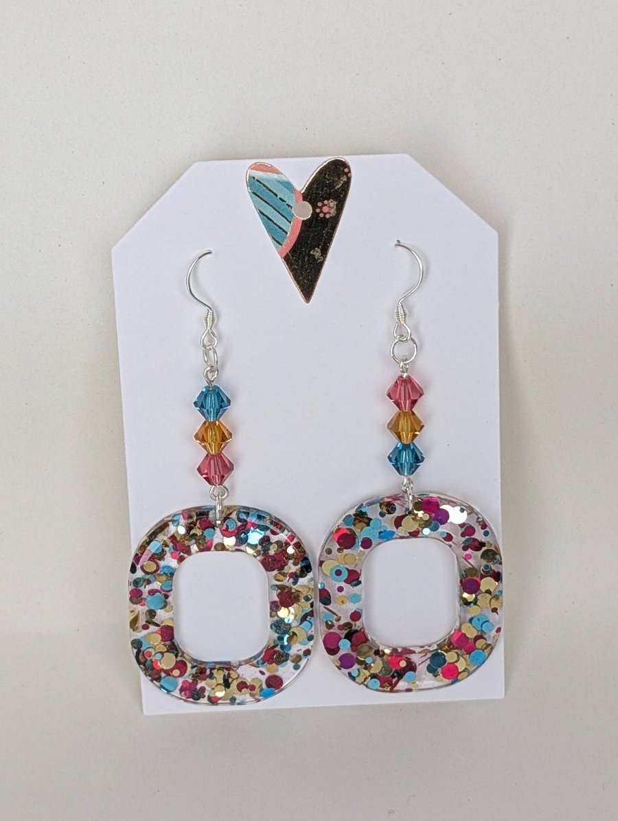 Rounded Edge Square Resin Earrings
