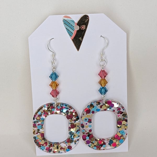 Rounded Edge Square Resin Earrings