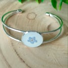 Forget me not flower cuff bracelet 