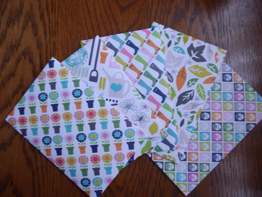 Five decorative upcycled envelopes