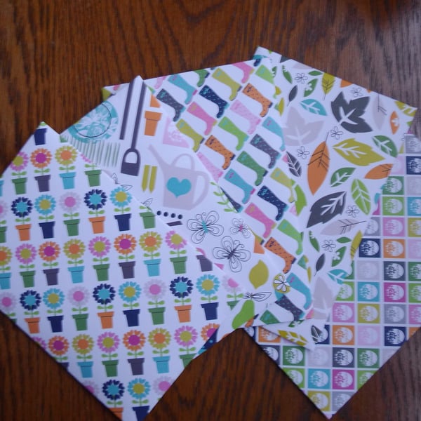 Five decorative upcycled envelopes