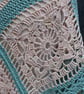 Sea Green & Mushroom Crochet Poncho - Design A542 - Image 9