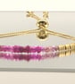 Pink Sapphire Bracelet-Stunning triangular feature beads- Adjustable for any wri - Image 3