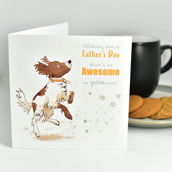 Father's Day Card, Dad, Grandad, Springer Spaniel, Working Dog, Gun Dog