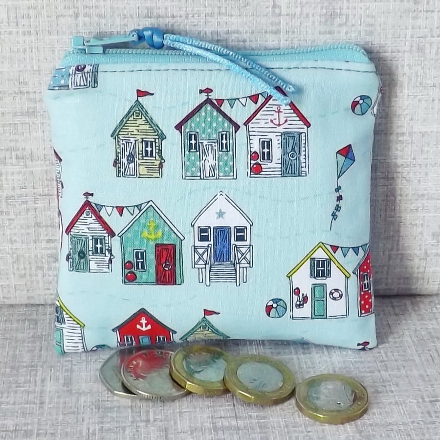 Small purse, coin purse, beach huts