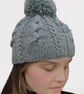 Childs Hand Knitted Hat in Grey - Fits Age 8 - 11 years - Image 1