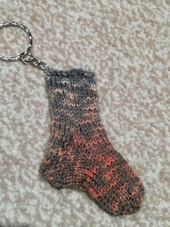 Sock Keyring hand knitted