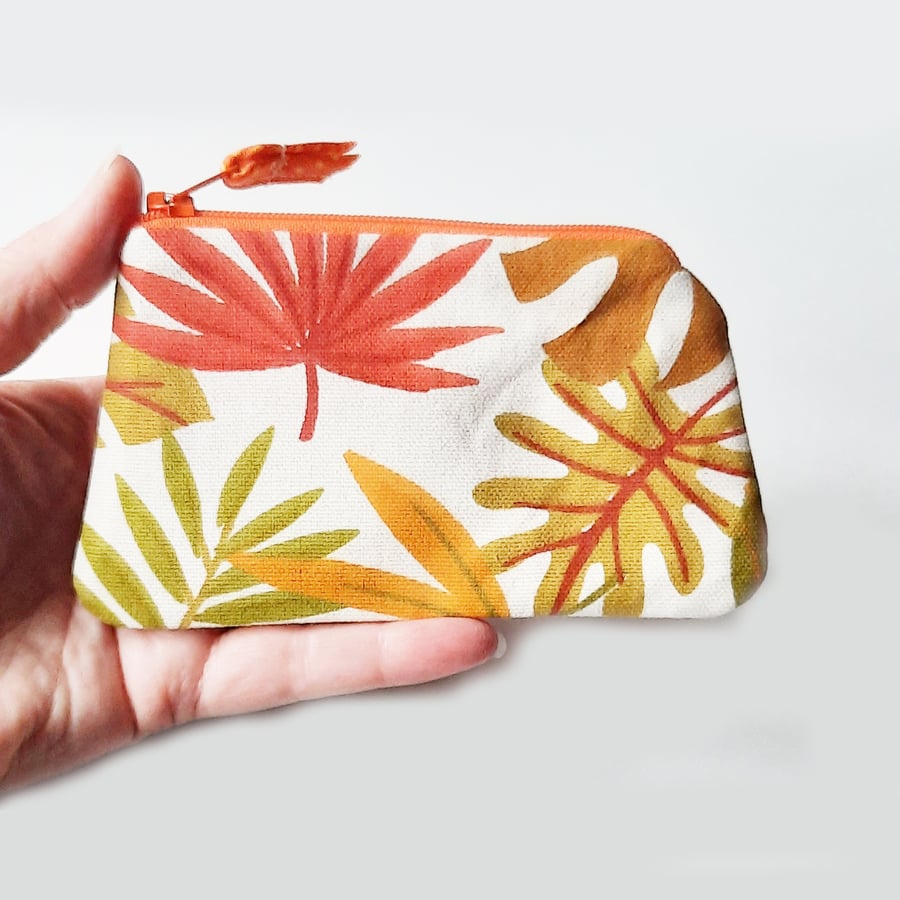 Autumn Leaves Coin and Card purse, Small pocket sized purse  - Free P&P