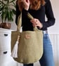 Light Green Crochet Shoulder Bag - Vegan Tote Holiday & Market Bag