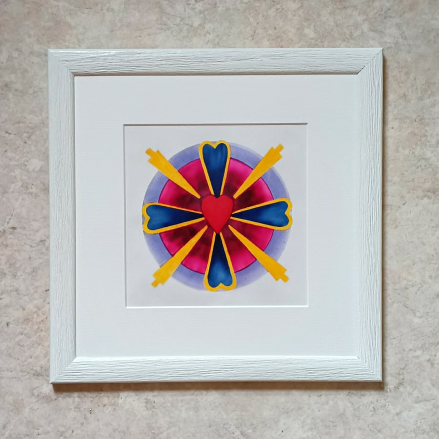 Heart Centre, airbrushed from hand cut stencils