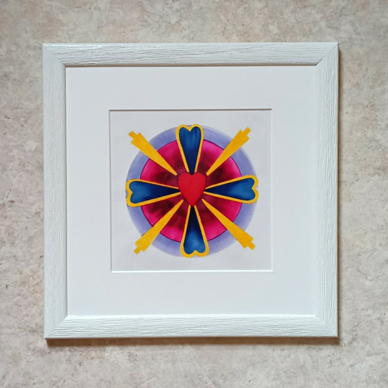 Heart Centre, airbrushed from hand cut stencils