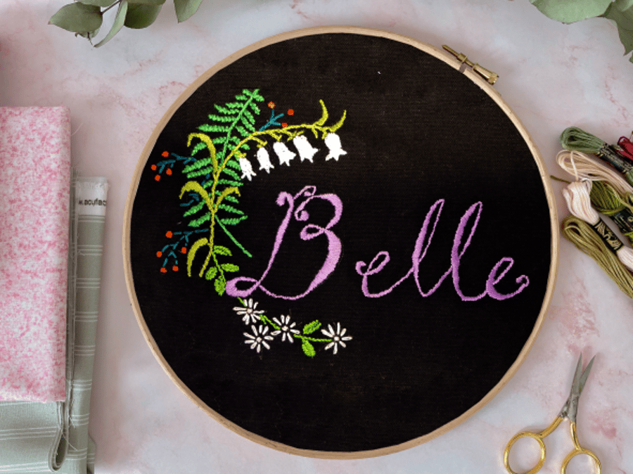 Belle personalised name embroidery kit
