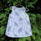 Age: 1-2yr Grey Elephant and Butterfly Dress. 