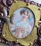 Hand crafted Altered Sketchbook 1800 era Vintage Lady with Flowers  - Image 2