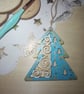 Blue Christmas tree shaped hanging Christmas tree decoration 