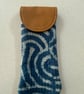 Handwoven Fabric Glasses Case with Faux Leather Flap Closure