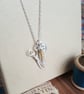 Sewing Charms Necklace, Gift for Maker, Button, Bobbin & Scissors - Image 4