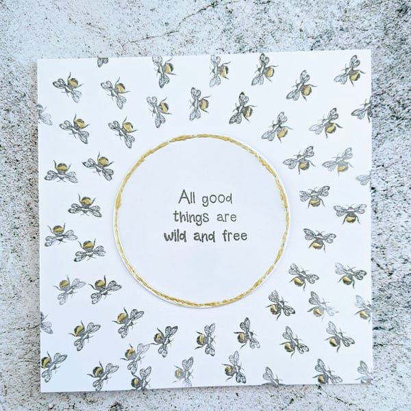 Bees handmade greeting card