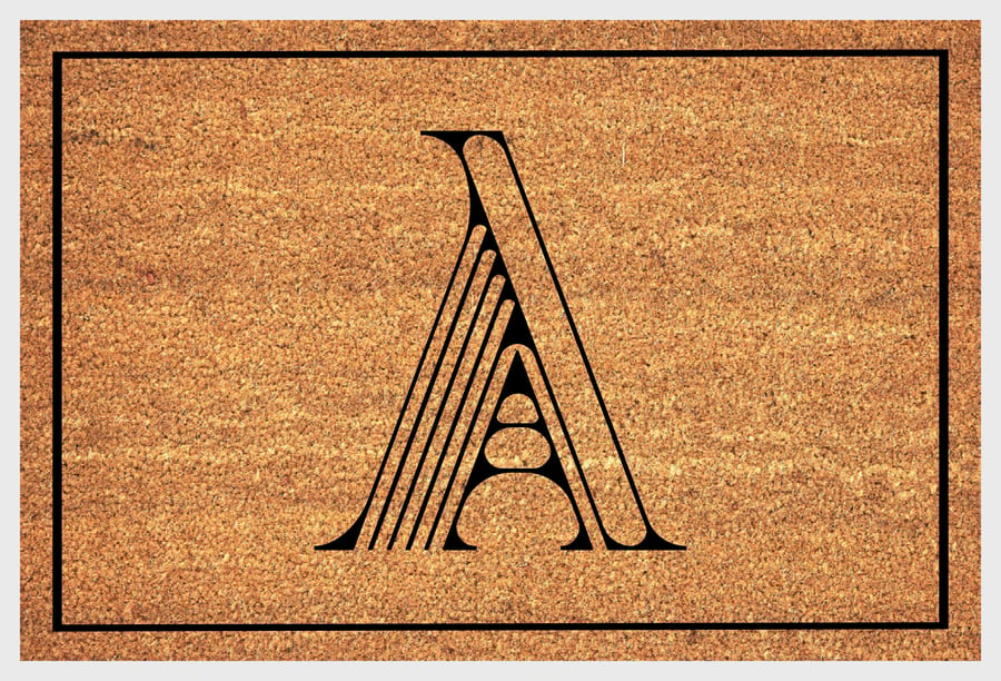 A Letter Door Mat - Monogram Letter A Welcome Mat - 3 Sizes