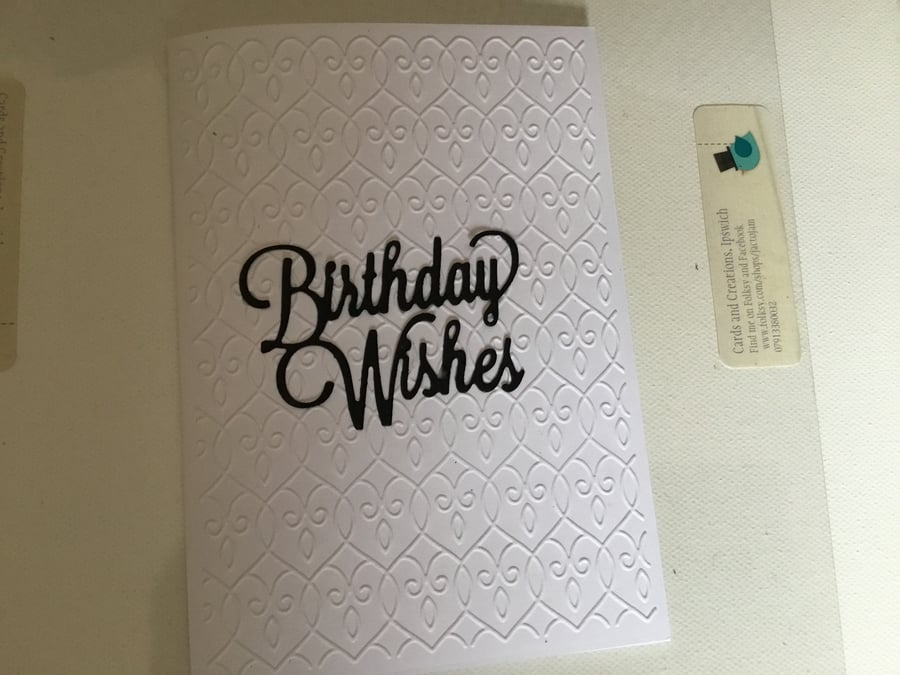 Birthday card. Handmade card, embossed card. . CC793