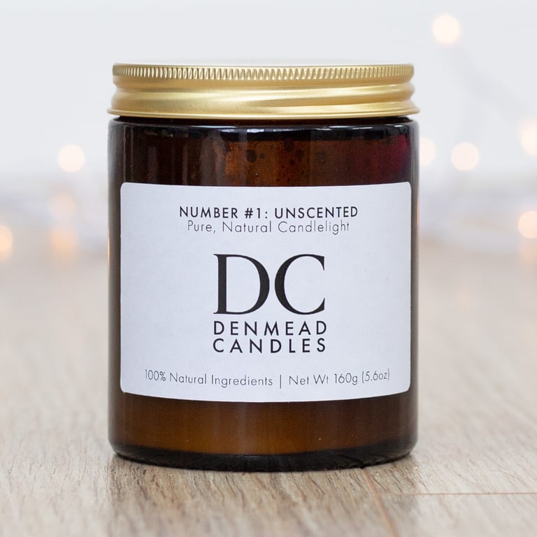 Unscented Soy Candle Denmead Candles 100% Natural Non-Toxic Hand-Poured