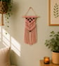 Peach Macrame Wall Hanging - Small Boho Wall Decor - Handmade Cotton Wall Art. - Image 1
