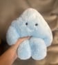 Handmade Yeti, Blue Faux Fur, Weighted, Squishy, Soft, Emotional Support Plush