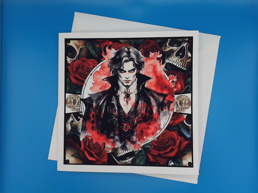 Gothic Birthday Card For Him, Large