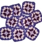 Amethyst Dream Crochet Granny Squares Set - Handmade 3" Purple & Blush Pink